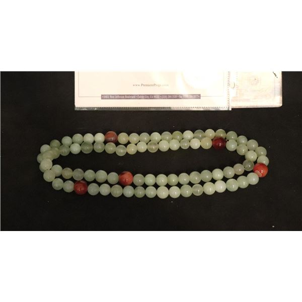 SHANGHAI KNIGHTS WANG FATHER JADE BEAD NECKLACE SCREEN MATCHED W/ PROVENANCE