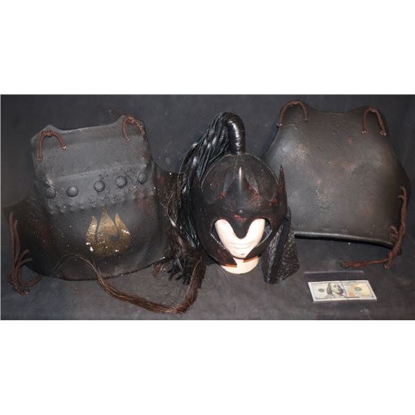 THE LAST AIRBENDER EARTH ARMY HELMET CHEST AND BACK ARMOR SCREEN USED MATCHING 05