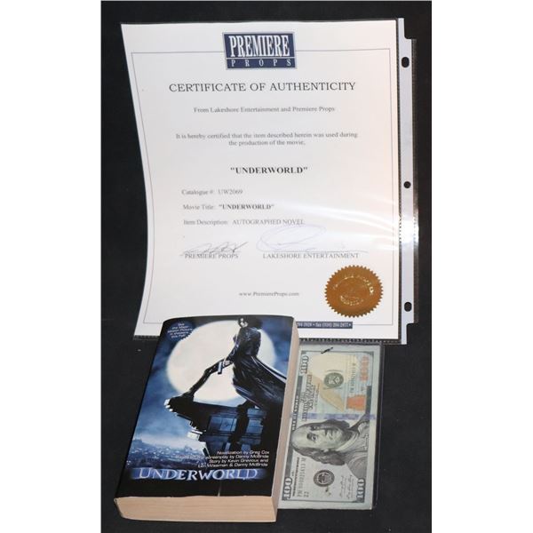UNDERWORLD GREG COX AUTHOR SIGNED AUTOGRAPHED NOVEL W/ PROVENANCE
