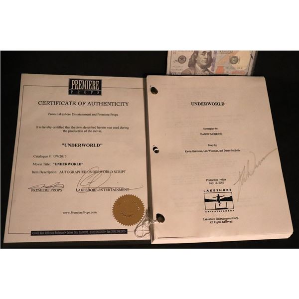 UNDERWORLD SCRIPT LEN WISEMAN SIGNED AUTOGRAPHED W/ PROVENANCE B