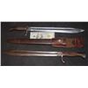 Image 1 : WWI REAL METAL BAYONET WITH LEATHER SHEATH AND RUBBER STUNT