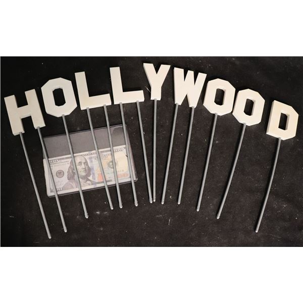 HOLLYWOOD SIGN LETTERS ON POSTS FOR A CAKE GARDEN OR OTHER DISPLAY