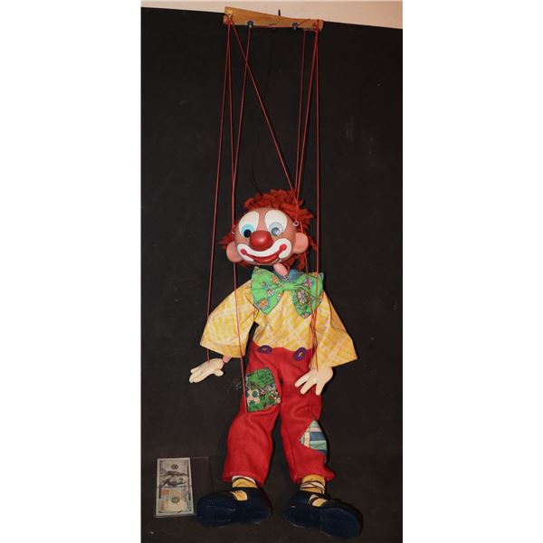 CLOWN CHEEKY LARGE MARIONETTE PUPPET 1950's 1960's MINT NEVER PLAYED WITH