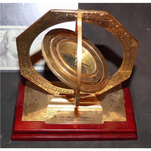MEDIEVEL MACHINE THE MARINER'S COMPASS NOBLE COLLECTION GOLD PLATED METAL