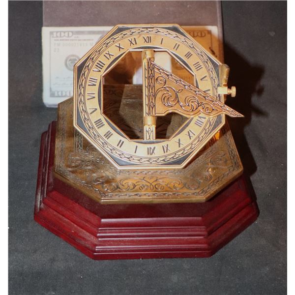 MEDIEVEL MACHINE SUNDIAL GOLD PLATED METAL