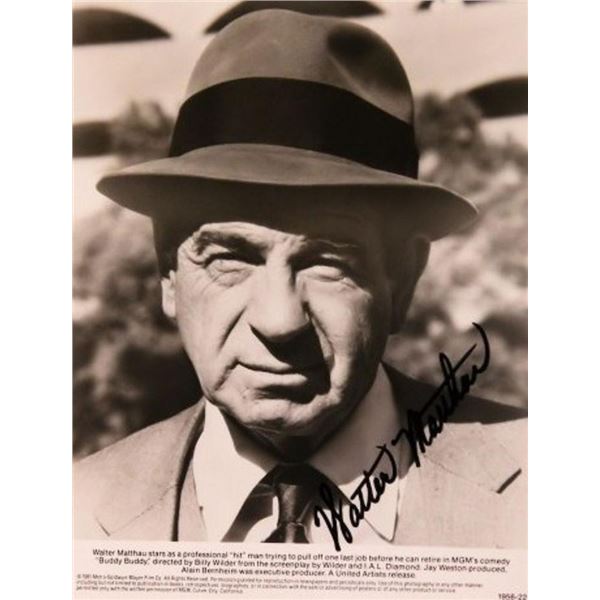 Walter Matthau signed promo photo