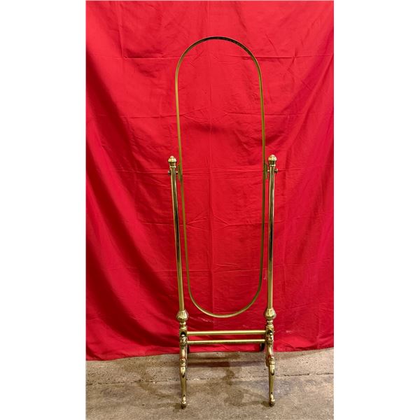 Neoclassical Brass Cheval Mirror Stand