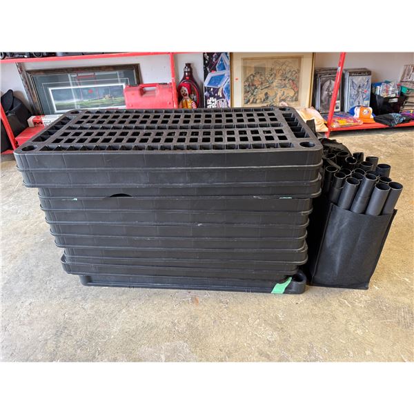 Lot of Black Plastic Shelving