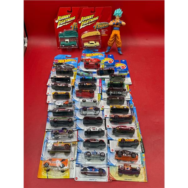 Lot of Sealed Hot Wheels, Sealed Johnny Lightning Cars, & Dragonball Z Figure
