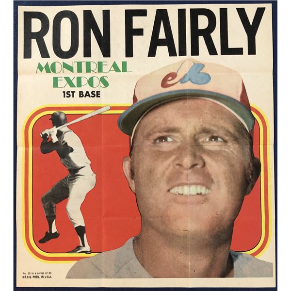 1970 TOPPS BASEBALL POSTERS - RON FAIRLY