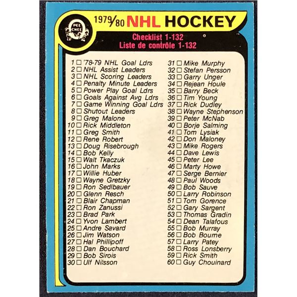 1979-80 O-PEE-CHEE CHECKLIST