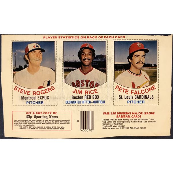 1977 HOSTESS TWINKIES BOX - STEVE ROGERS / JIM RICE