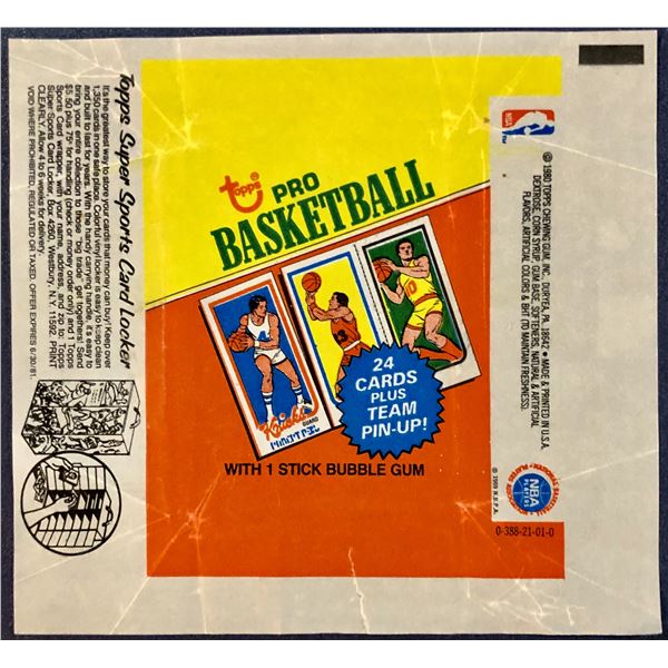 1980-81 TOPPS BASKETBALL WRAPPER - LARRY BIRD ROOKIE YEAR