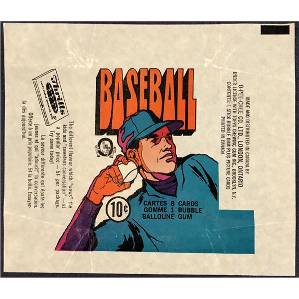 1972 O-PEE-CHEE BASEBALL WRAPPER