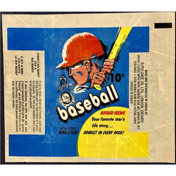 1971 O-PEE-CHEE BASEBALL WRAPPER
