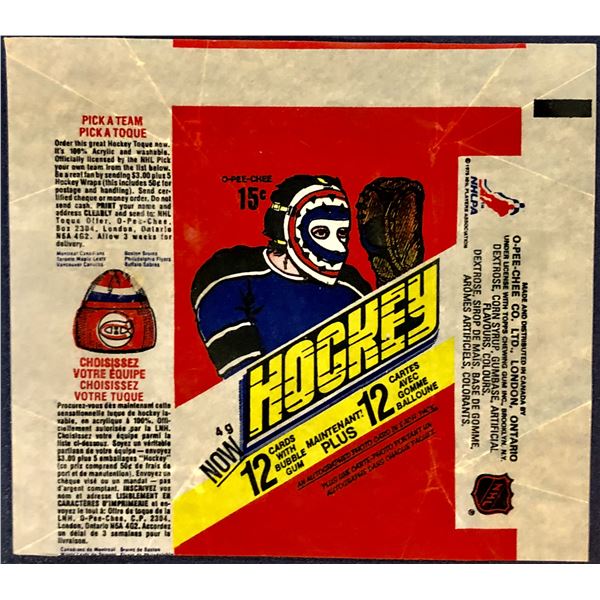 1977-78 O-PEE-CHEE NHL HOCKEY WRAPPER