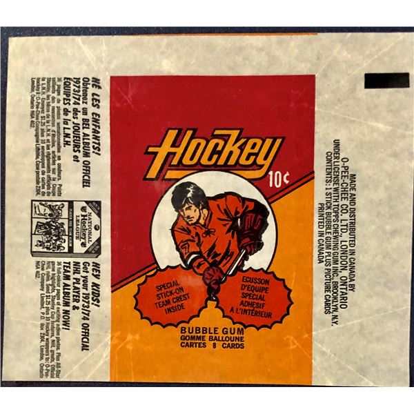 1973-74 O-PEE-CHEE NHL HOCKEY WRAPPER