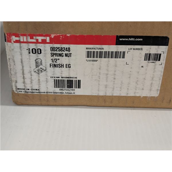 BTE DE 100pcs SPRING NUT 1/2" HILTI #00258248