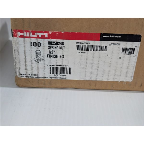 BTE DE 100pcs SPRING NUT 1/2" HILTI #00258248