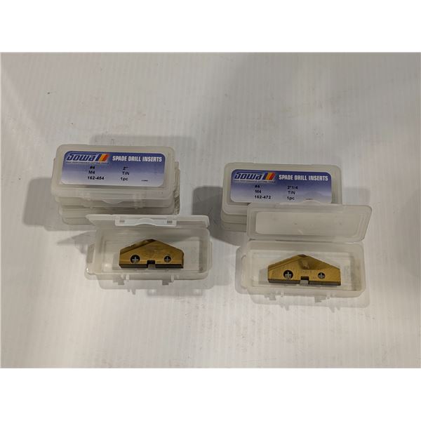 LOT DE 9 SPADE DRILL INSERTS SOWA ASST