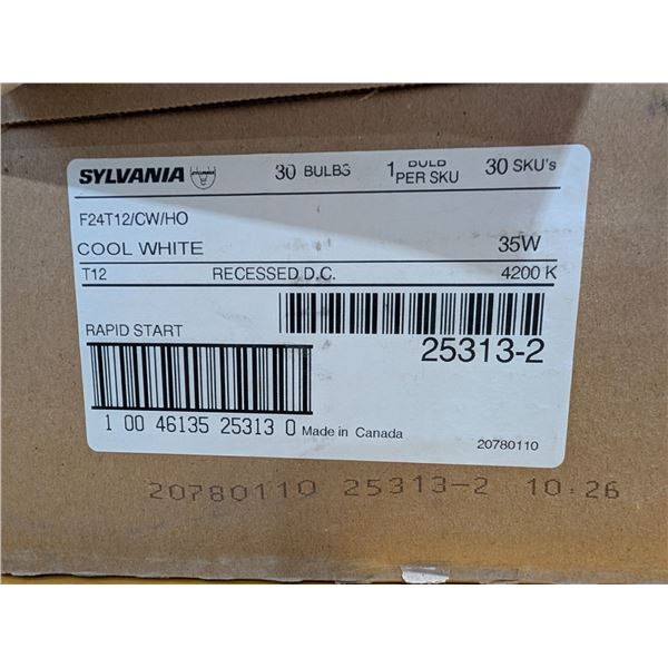 BTE DE 30 TUBES FLUO T12 4200K 35w SYLVANIA F24T12/CW/HO