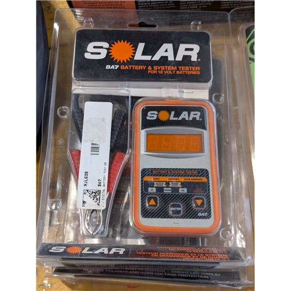 TESTEUR DE DE SYSTÈME ET DE BATTERIE 12v SOLAR #BA7