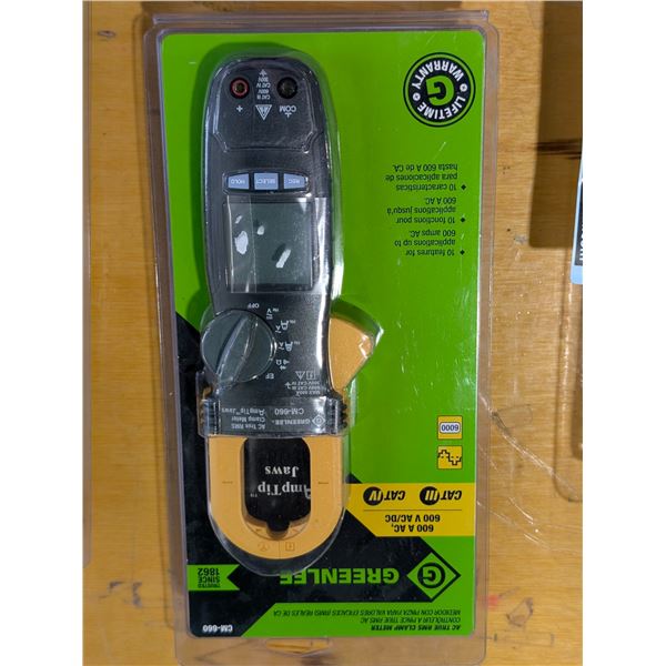 GREENLEE CM-660 – MULTIMÈTRE À PINCE TRUE RMS POUR MESURES ÉLECTRIQUES AC/DC
