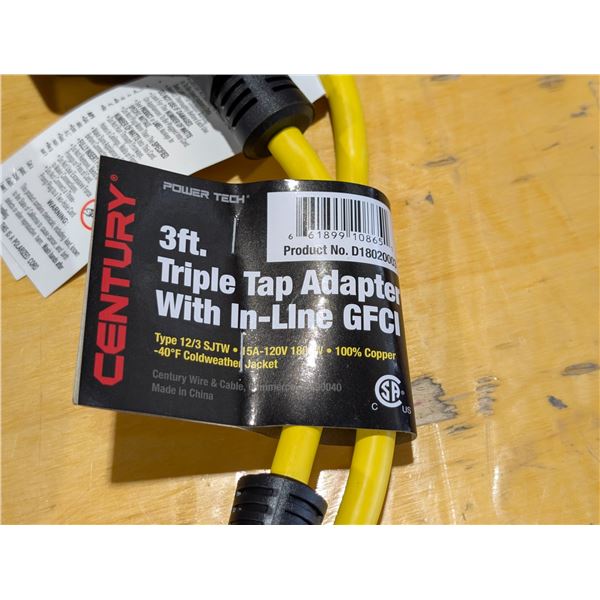 3' ADAPTEUR TRIPLE PRISES A/DISJONCTEUR DIFFÉRENTIEL EN LIGNE CENTURY
