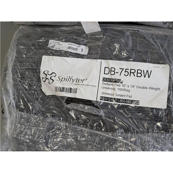PKG DE 100pcs D'ABSORBANTS 16"x18" SPILFYTER DB-75RBW