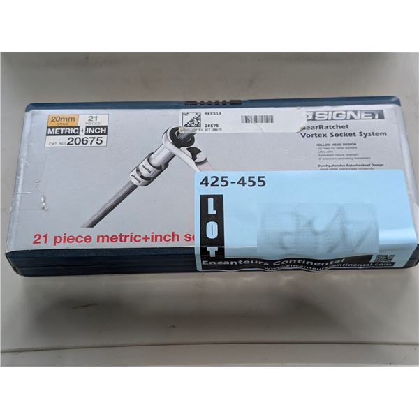 ENS DE RATCHET 21pcs 20mm dr. SAE (3/8"-3/4") METRIQUE (10-19mm)