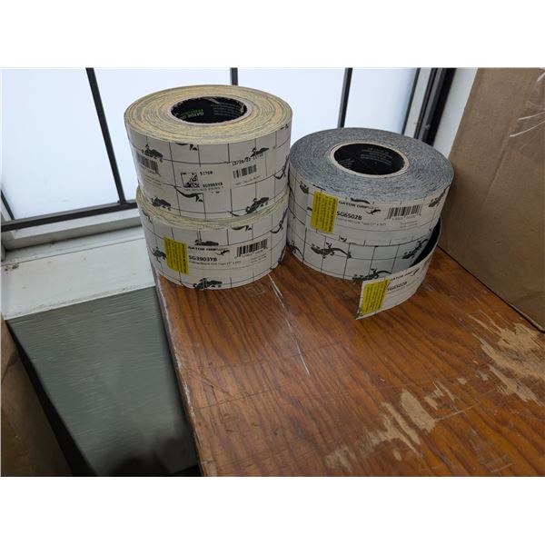 LOT DE 4 ROULEAUX ABRASIFS GATORGRIP ASST 2"x50' & 3"x60'