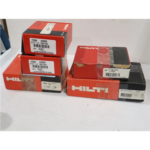 LOT DE 5 BTES DE QUINCAILLERIES HILTI ASST