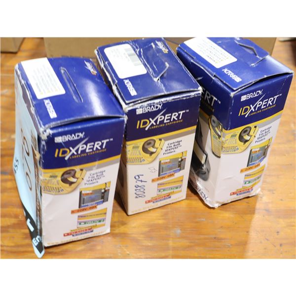 LOT DE 3 CARTOUCHES BRADY IDXPERT .25"d.x1"