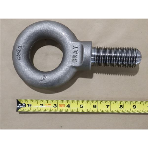EYE BOLT SHOULDER 1-1/2" THREAD # GRAY BS48