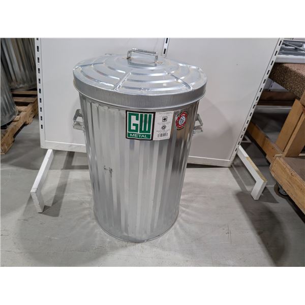 POUBELLE EN MÉTAL AVEC COUVERCLE 18"d.30" 23gal