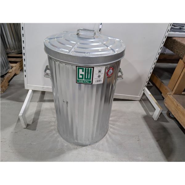 POUBELLE EN MÉTAL AVEC COUVERCLE 18"d.30" 23gal