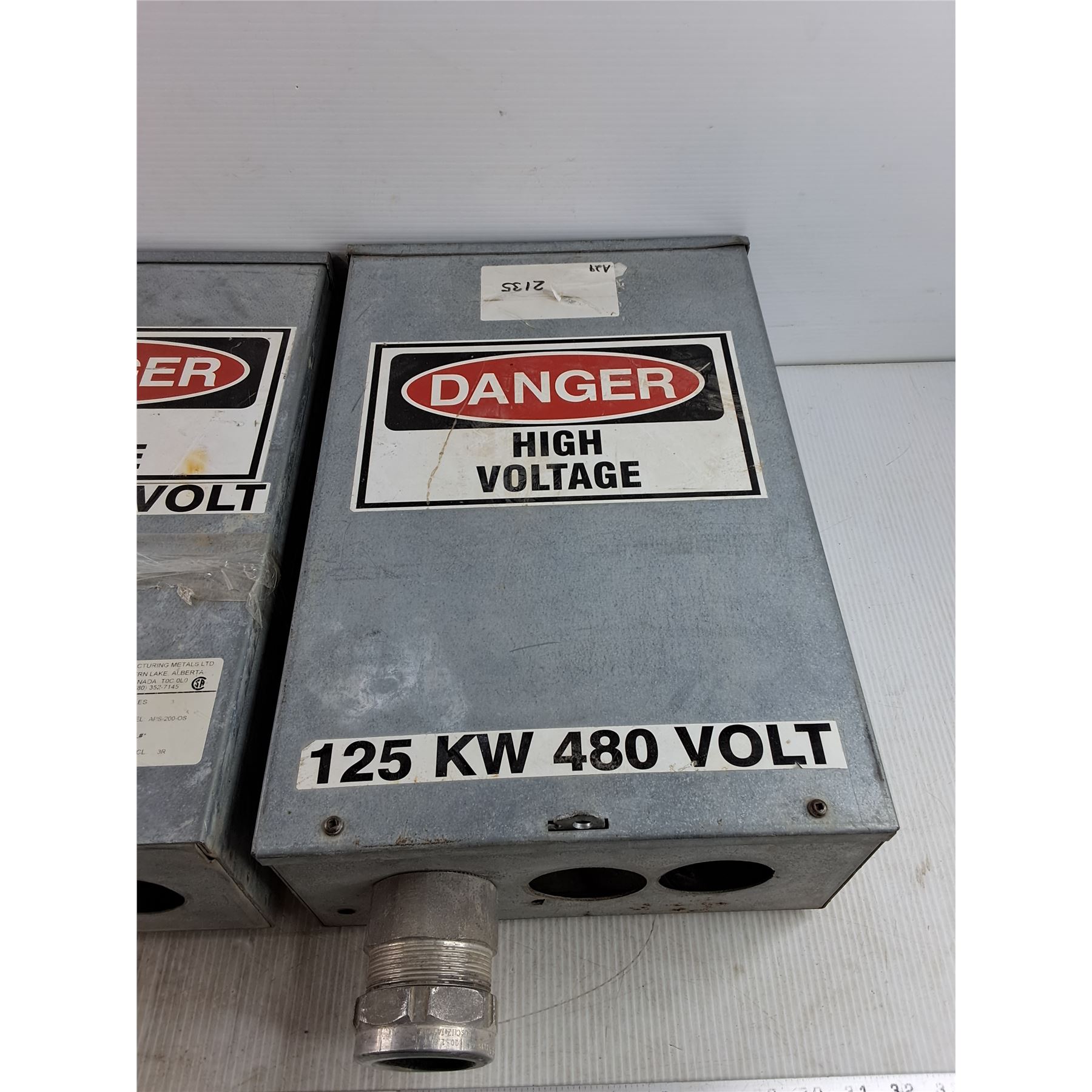 (2) 125KW 480 Volt Electrical Junction Boxes 18