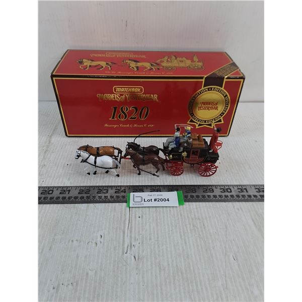 In Box Matchbox "Models of Yesteryear" YS-39 Passenger Coach & Horses Circa:1820
