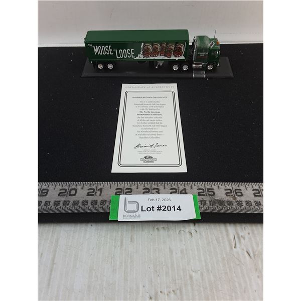 In Box Matchbox "Moosehead Beer" Kenworth Cab-Over Engine w/Certificate