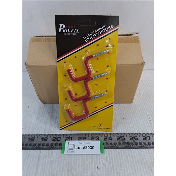 (12) NIB Pro-Fix 3-Piece Utility Hooks