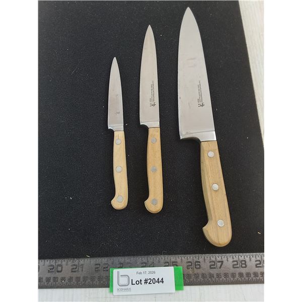(3) Henckels International Kitchen Knives from Brazil (8", 6", 4")