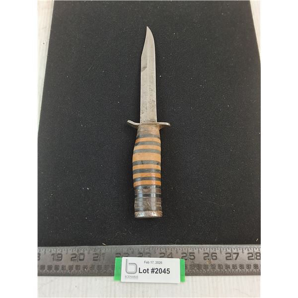 Military Issued Fixed Blade Knife - 6.5" Blade, Modified Handle