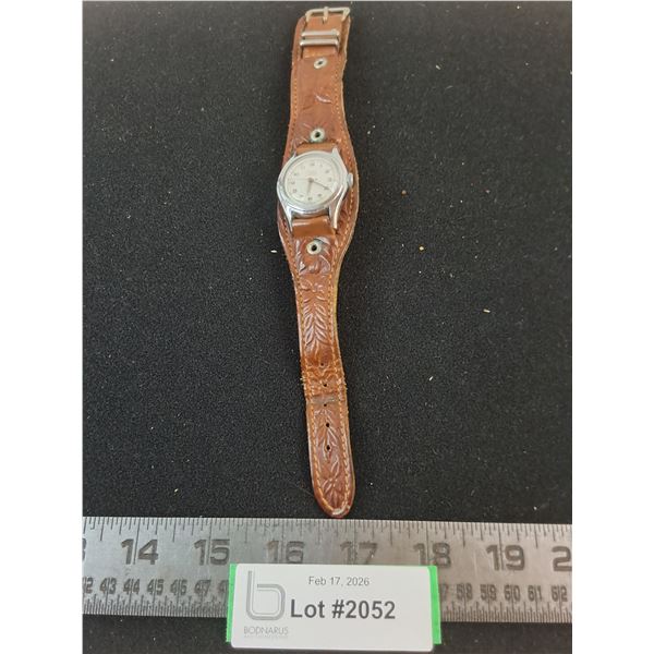 Balco "17 Jewels - Incablock" Swiss Watch w/Leather Band
