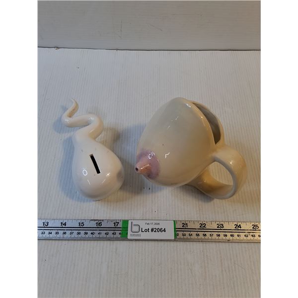 (2) Novelty Mug/ Coin Bank