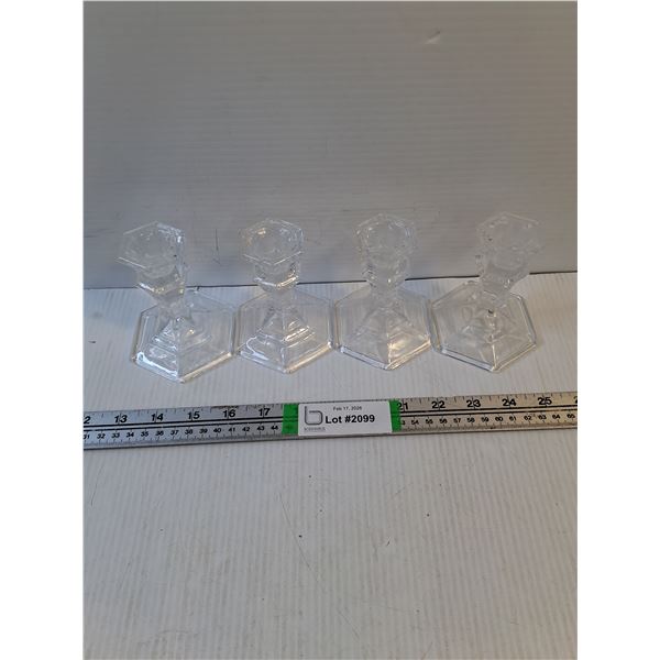 (4) Glass Candle Holder - 4"