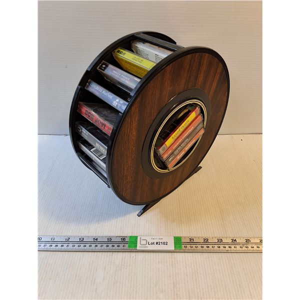 (32) Circular Cassette Tape Holder - Bon Jovi, Concrete Blonde, Van Halen, other titles