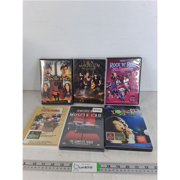 (6) Various DVDS- Lady Antebellum World Tour, As Is