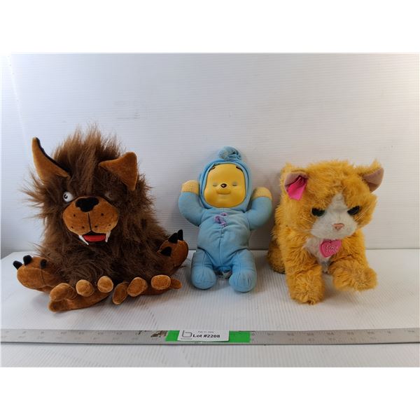 Fur Real Friends Cat, Dream Glow Pooh & Bearhouse Ogre Stuffie- All As Is