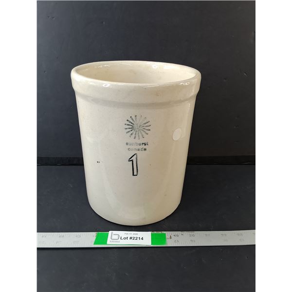 Sunburst Earthenware Crock 9.25"