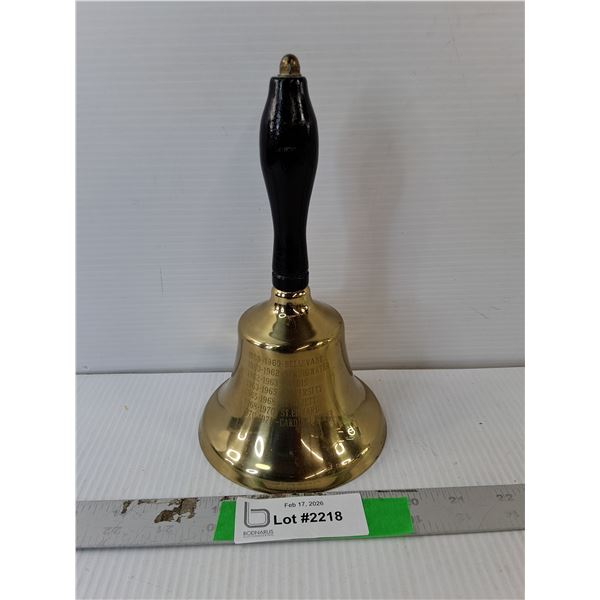 Inscribed Brass Bell 8.5"